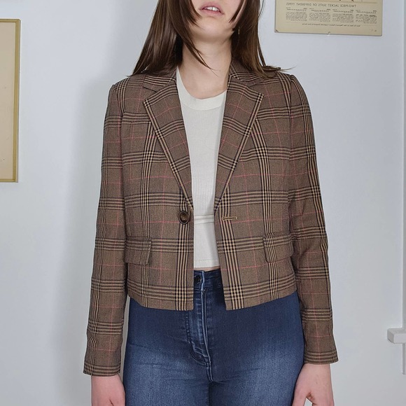 Madewell The Sutter Crop Blazer Size Small Williams Multi Plaid - Picture 1 of 9